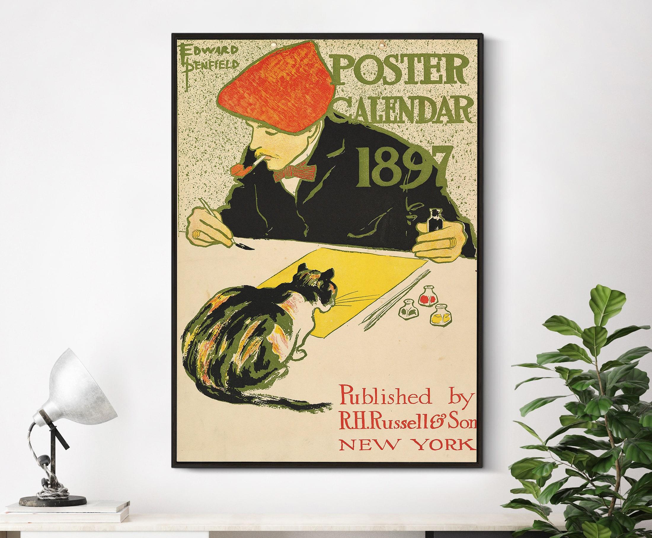 Calendar Edward Penfield Vintage Art Nouveau Famous Trending Style Poster (No Frame) Calendar Edward Penfield Vintage Art Nouveau Famous Trending Style Poster (No Frame)