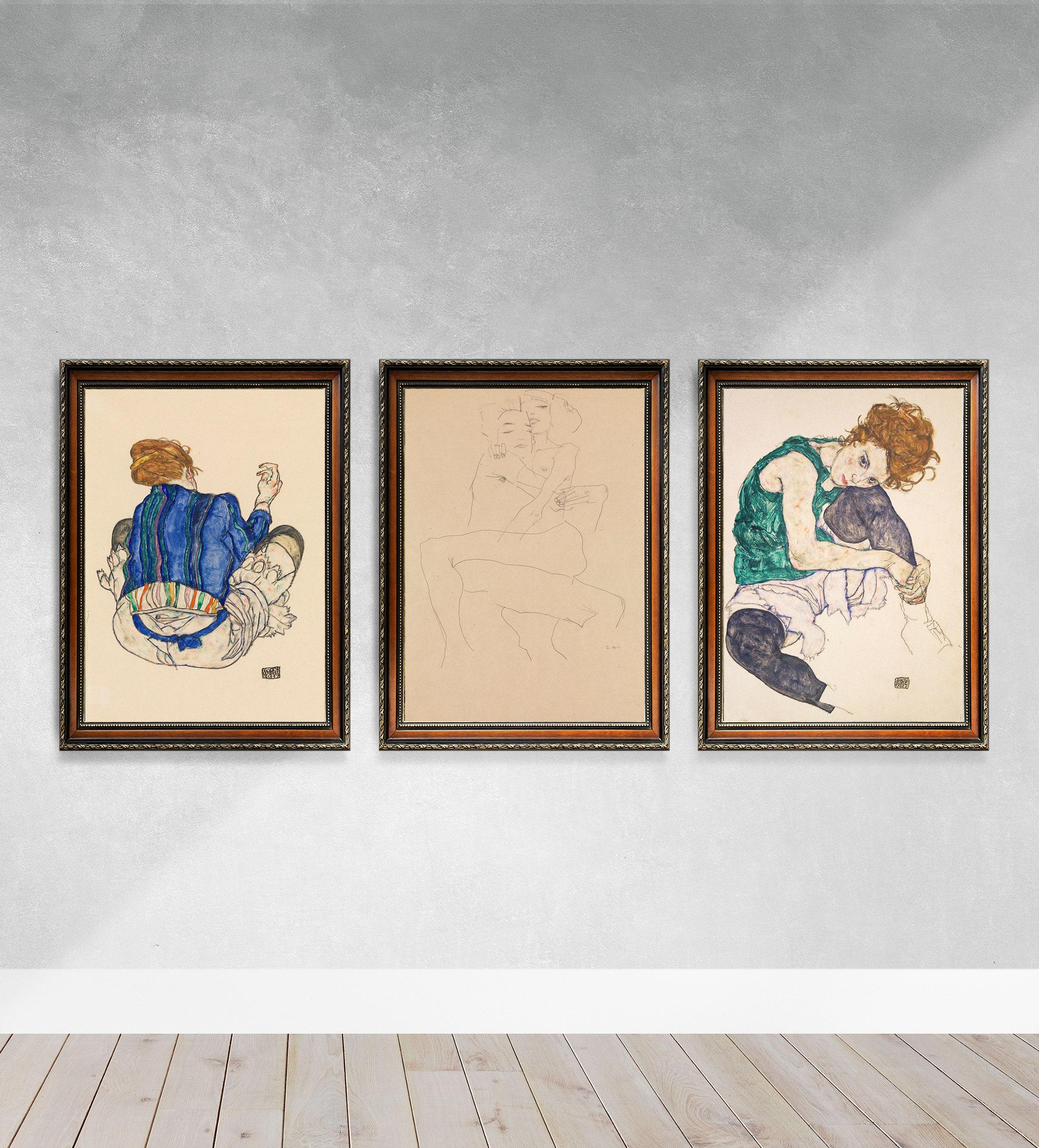 Egon Schiele Masterpiece Wall Set Of 3 Vintage Limited Edition Posters (No Frame) Egon Schiele Masterpiece Wall Set Of 3 Vintage Limited Edition Posters (No Frame)