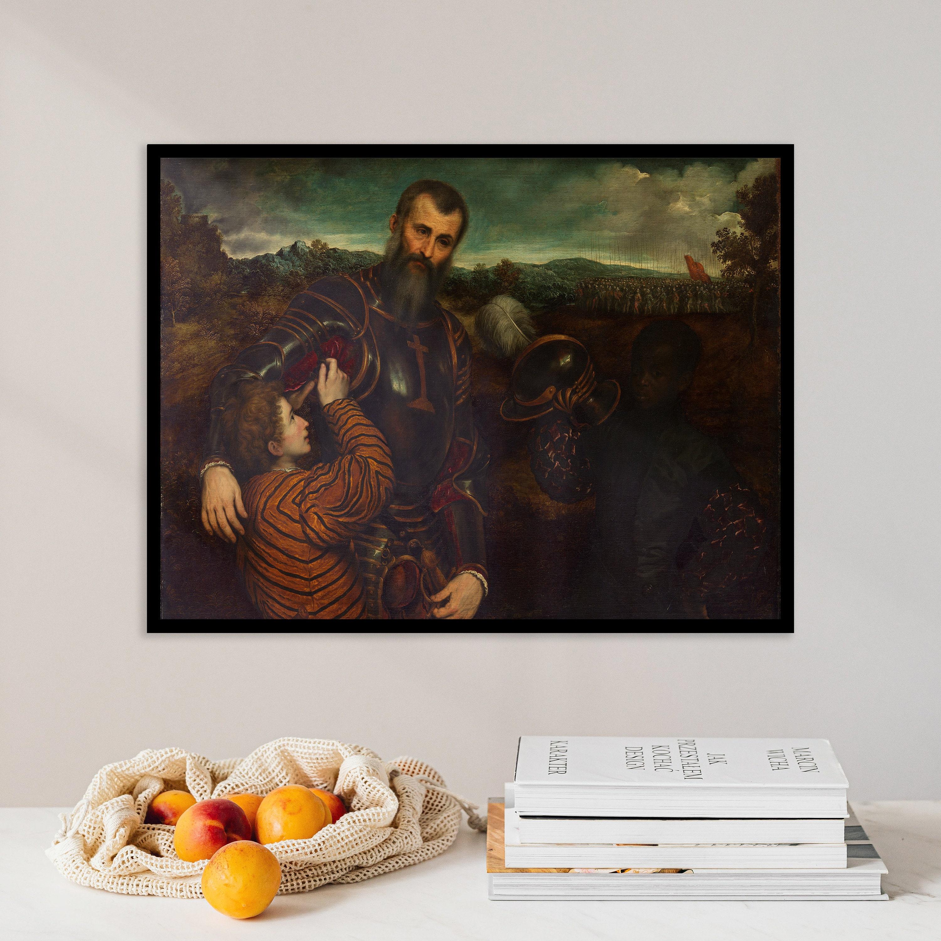 Paris Bordon Portrait Of A Man In Armor With Two Pages Trending Style Poster (No Frame) Paris Bordon Portrait Of A Man In Armor With Two Pages Trending Style Poster (No Frame)