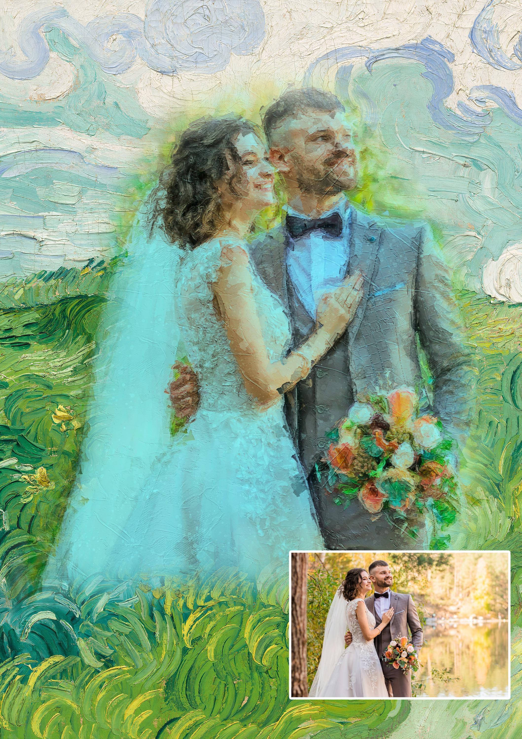 Personalized Portrait From Photo Custom Couple Artwork Unique Wedding Anniversary Vincent Van Gogh Edition Awesome Poster (No Frame) Personalized Portrait From Photo Custom Couple Artwork Unique Wedding Anniversary Vincent Van Gogh Edition Awesome Poster (No Frame)