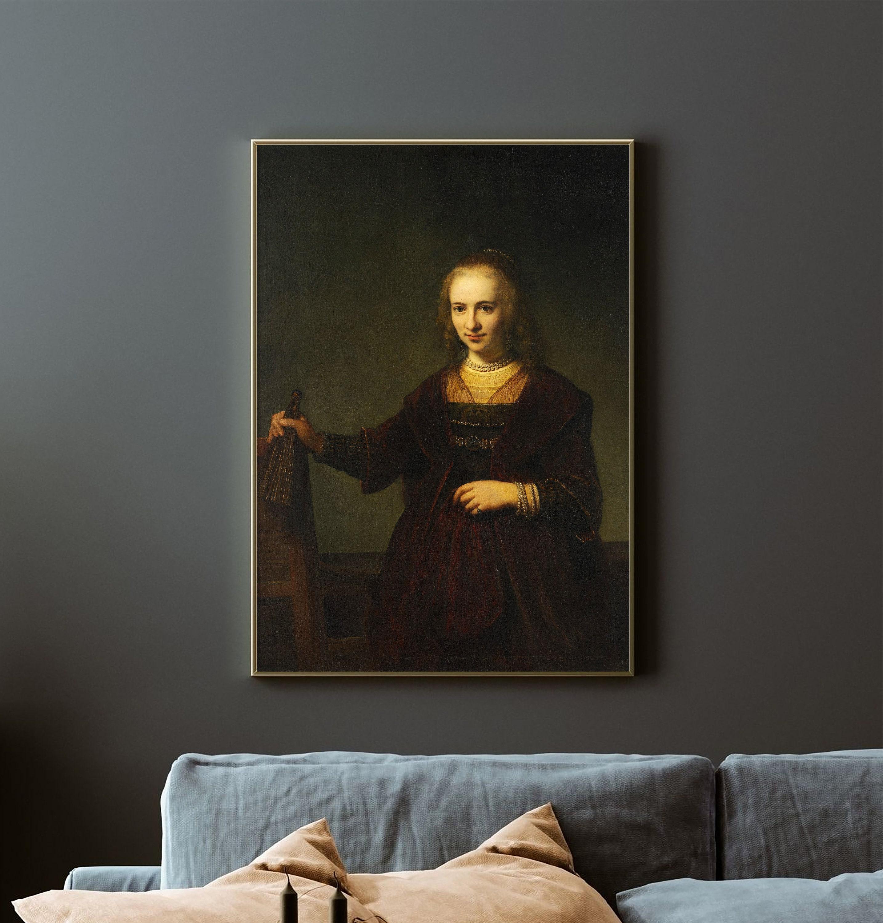 Rembrandt Portrait Of A Woman Dark Oil Trending Style Poster (No Frame) Rembrandt Portrait Of A Woman Dark Oil Trending Style Poster (No Frame)