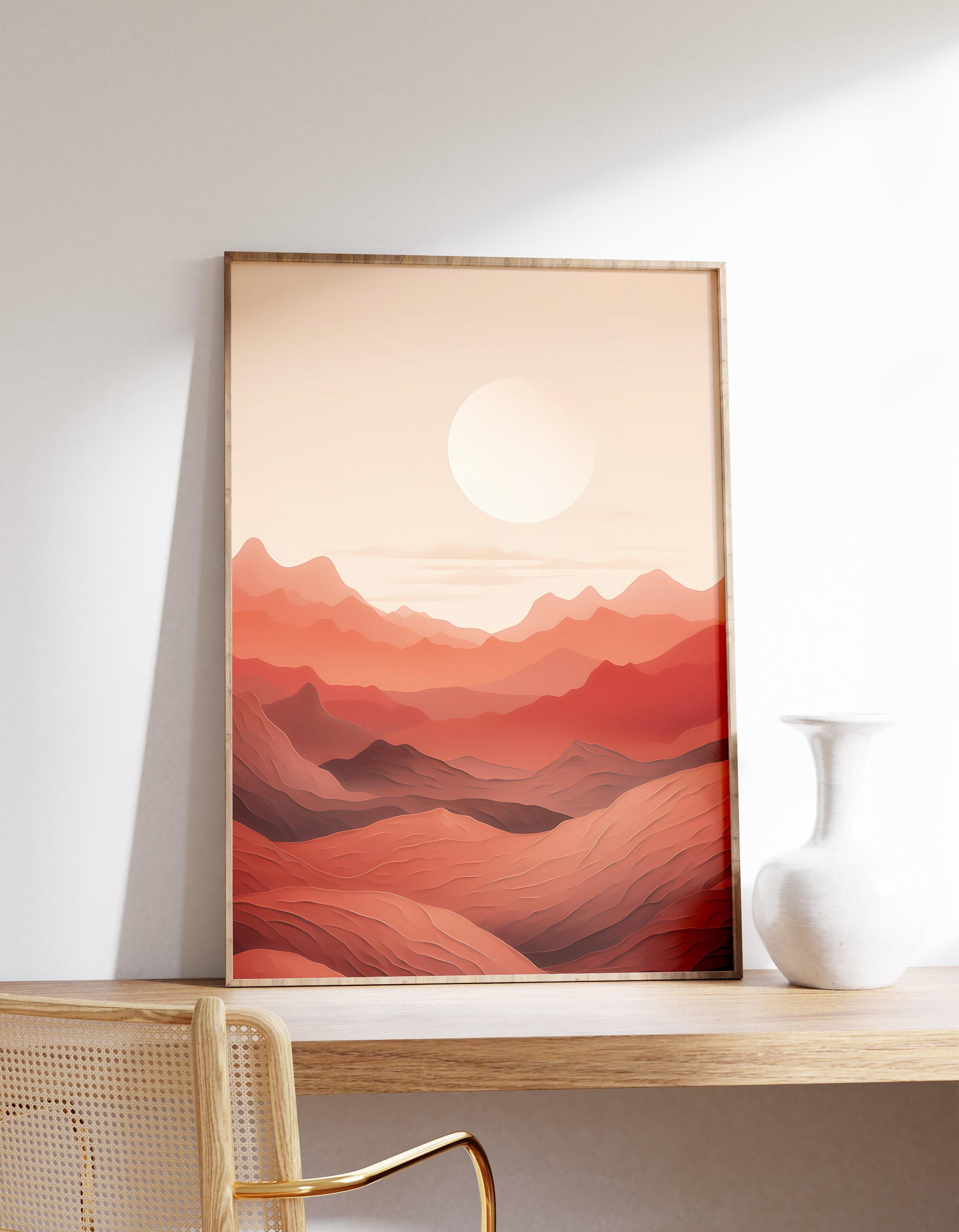 Terracotta Sun Mountain Trending Style Poster (No Frame) Terracotta Sun Mountain Trending Style Poster (No Frame)