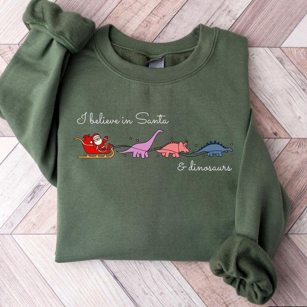 I Believe In Santa And Dinosaurs Tshirt I Believe In Santa And Dinosaurs Tshirt