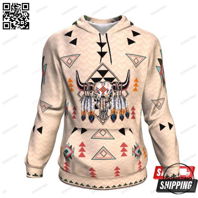 Native Buffalo Skull All Over Print Hoodie Native Buffalo Skull All Over Print Hoodie