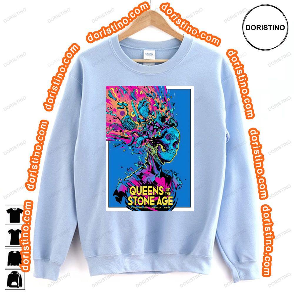 Queens Of The Stone Age The End Is Nero 2023 Uk London The O2 Arena Tshirt Queens Of The Stone Age The End Is Nero 2023 Uk London The O2 Arena Tshirt