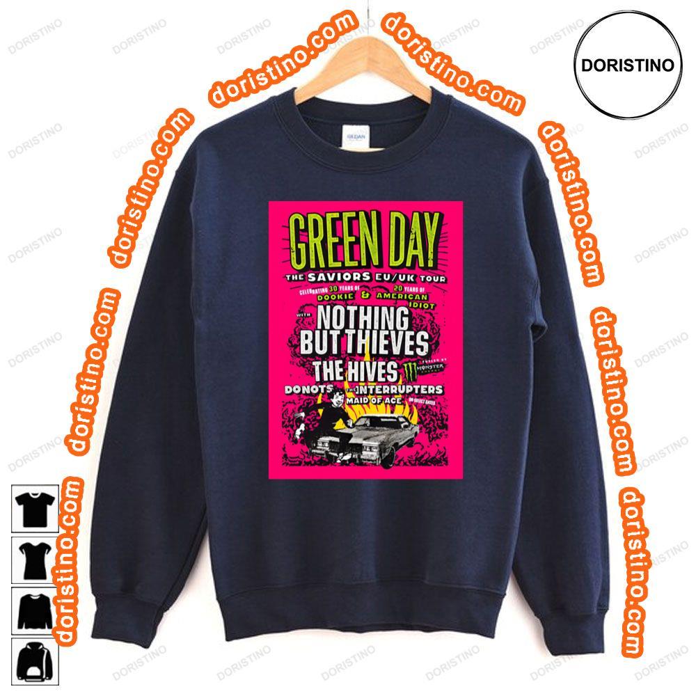 Green Day The Saviors European Uk 2024 Stadium Tour Tshirt Green Day The Saviors European Uk 2024 Stadium Tour Tshirt