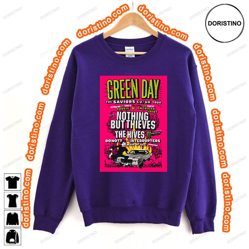 Green Day The Saviors European Uk 2024 Stadium Tour Tshirt Green Day The Saviors European Uk 2024 Stadium Tour Tshirt