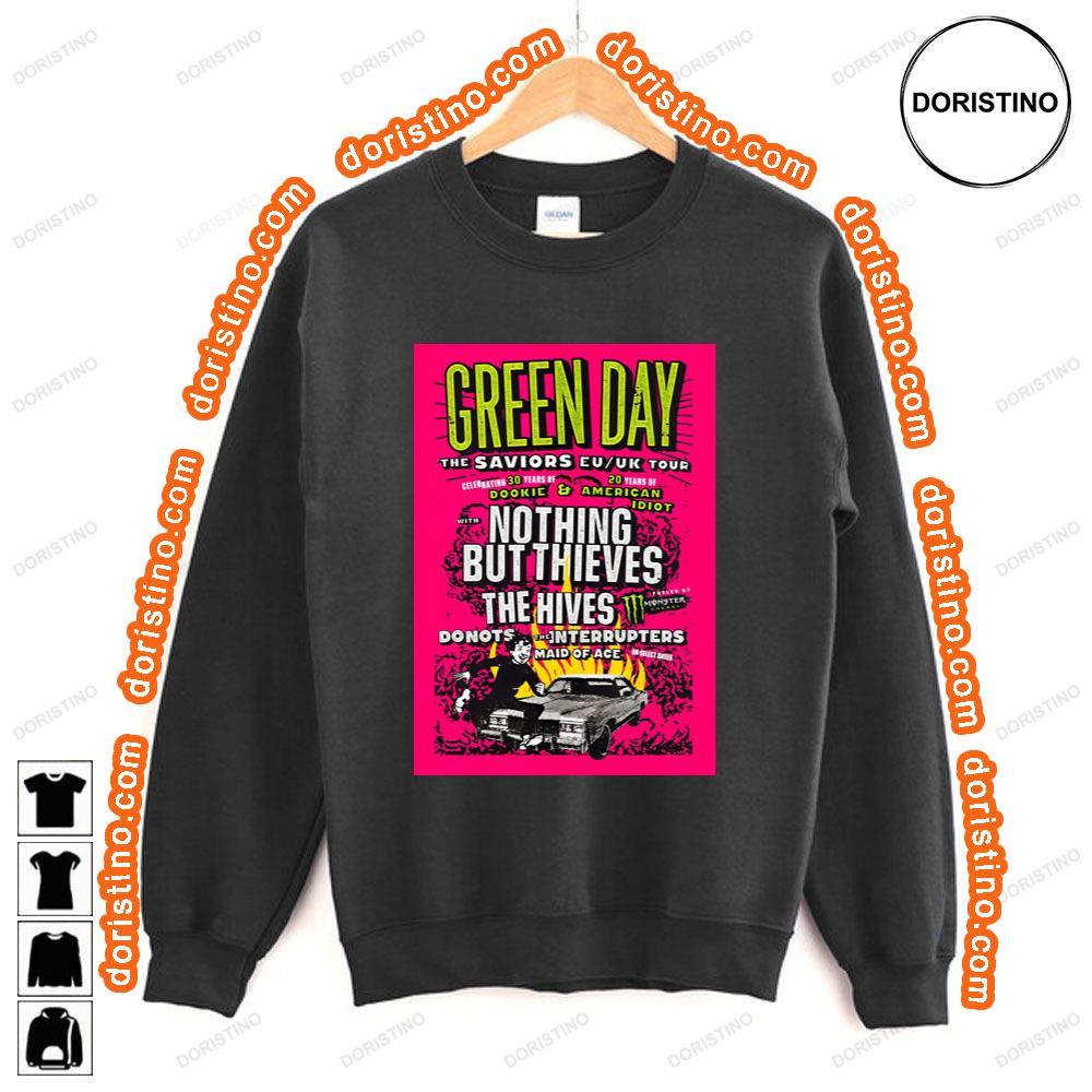 Green Day The Saviors European Uk 2024 Stadium Tour Tshirt Green Day The Saviors European Uk 2024 Stadium Tour Tshirt