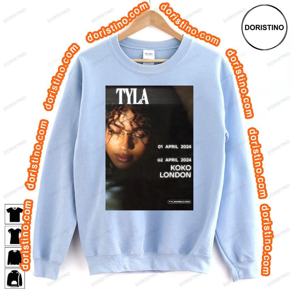 Tyla Singer Tyla 2024 World Tour London Koko 1 2 April 2024 Tshirt Tyla Singer Tyla 2024 World Tour London Koko 1 2 April 2024 Tshirt