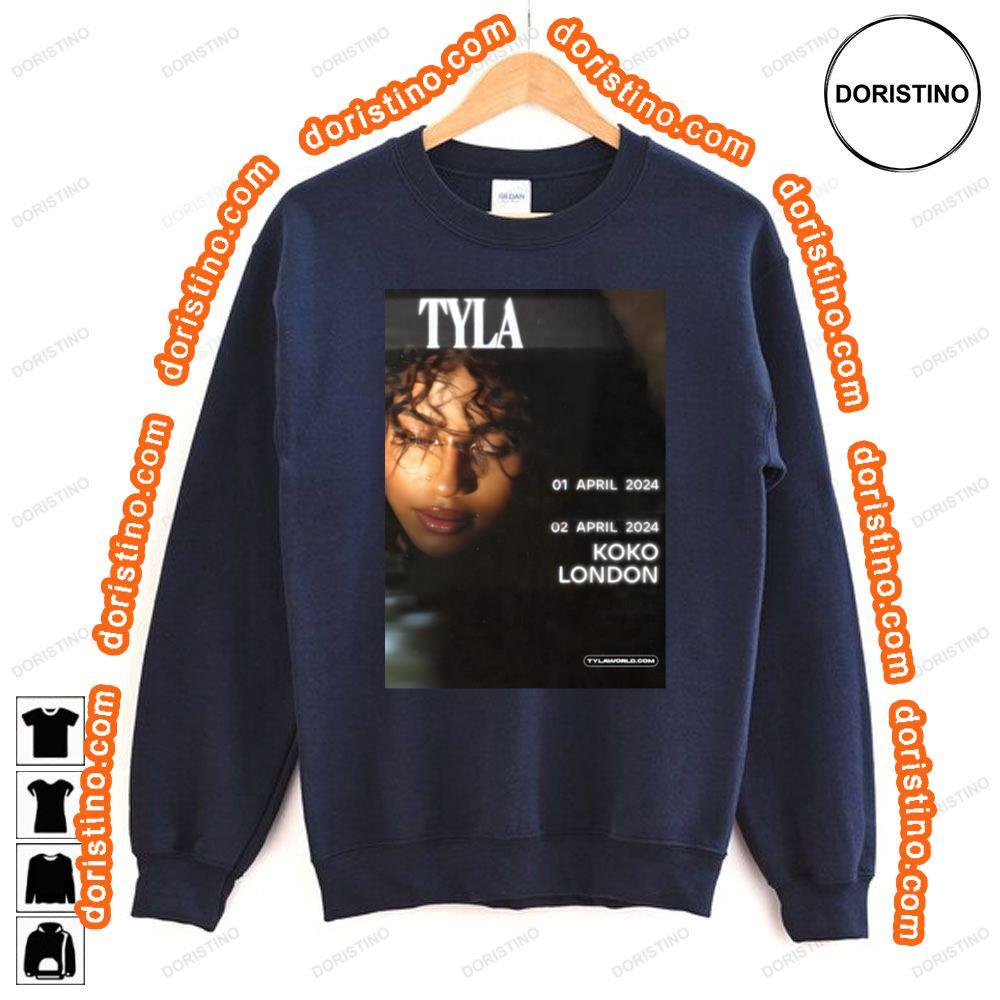 Tyla Singer Tyla 2024 World Tour London Koko 1 2 April 2024 Tshirt Tyla Singer Tyla 2024 World Tour London Koko 1 2 April 2024 Tshirt