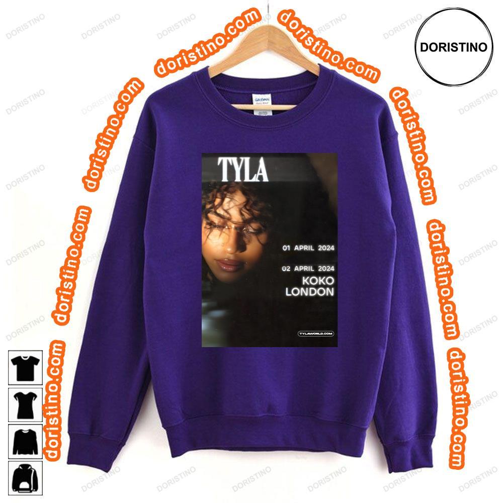 Tyla Singer Tyla 2024 World Tour London Koko 1 2 April 2024 Tshirt Tyla Singer Tyla 2024 World Tour London Koko 1 2 April 2024 Tshirt