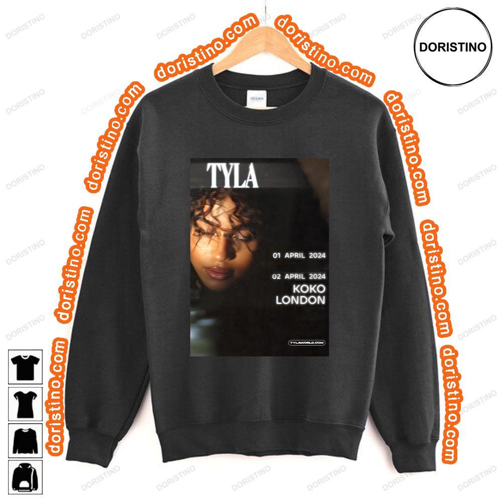 Tyla Singer Tyla 2024 World Tour London Koko 1 2 April 2024 Tshirt Tyla Singer Tyla 2024 World Tour London Koko 1 2 April 2024 Tshirt