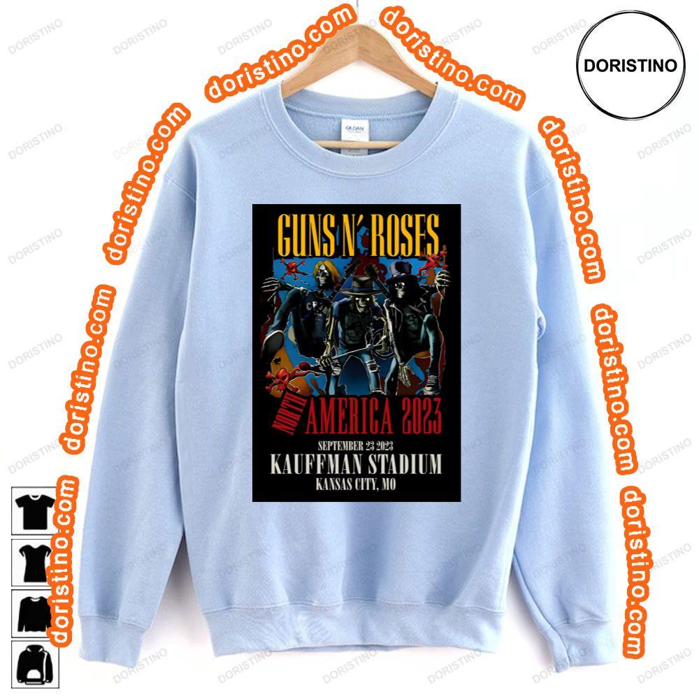 Guns N Roses 2023 Kansas City Mo Kauffman Stadium Shirt Guns N Roses 2023 Kansas City Mo Kauffman Stadium Shirt