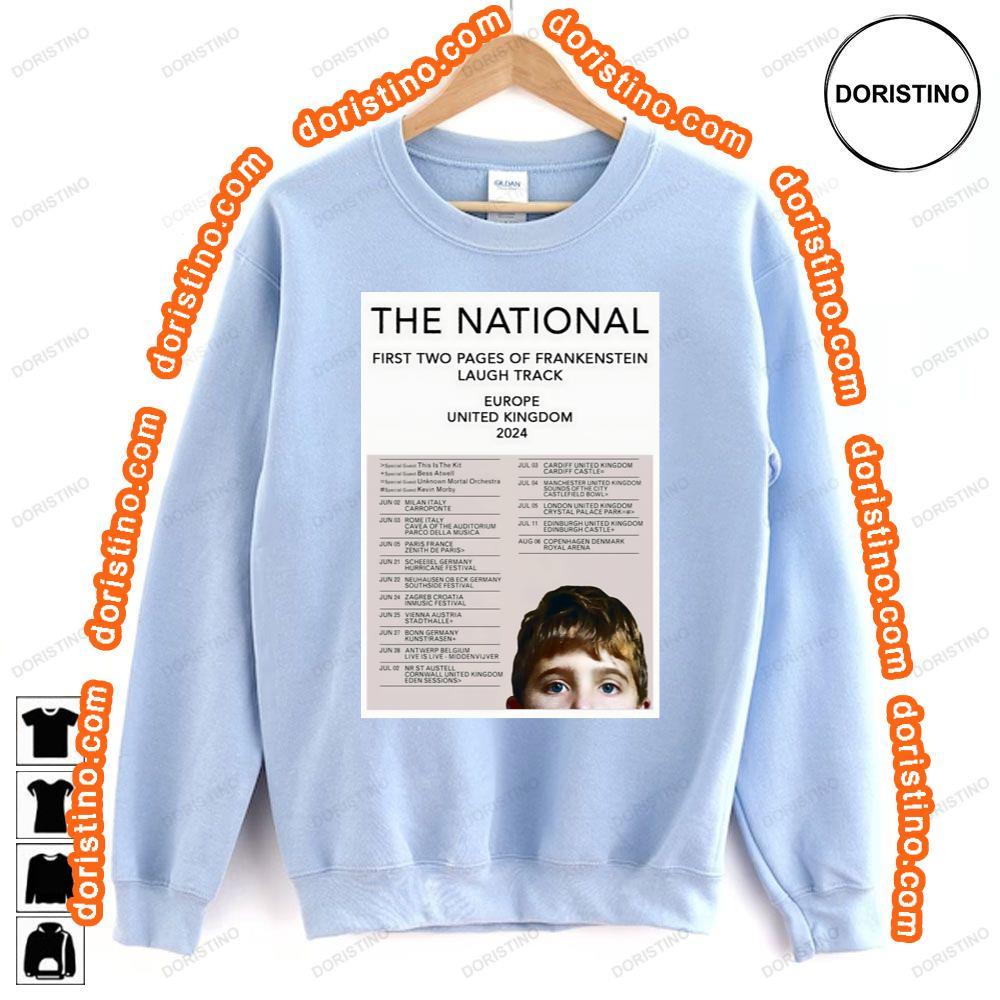 The National First Two Pages Of Frankenstein Laugh Track Europe Uk 2024 Tour Tshirt