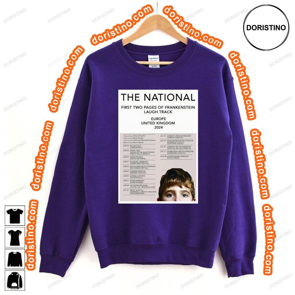 The National First Two Pages Of Frankenstein Laugh Track Europe Uk 2024 Tour Tshirt The National First Two Pages Of Frankenstein Laugh Track Europe Uk 2024 Tour Tshirt