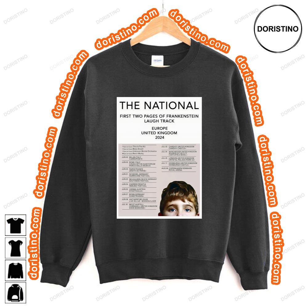 The National First Two Pages Of Frankenstein Laugh Track Europe Uk 2024 Tour Tshirt The National First Two Pages Of Frankenstein Laugh Track Europe Uk 2024 Tour Tshirt