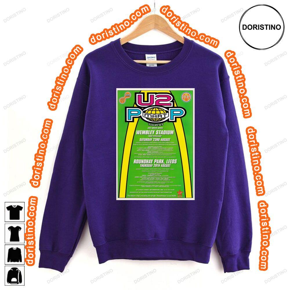 U2 Wembley Stadium 2223 August 1997 Popmart Uk Tour Shirt U2 Wembley Stadium 2223 August 1997 Popmart Uk Tour Shirt