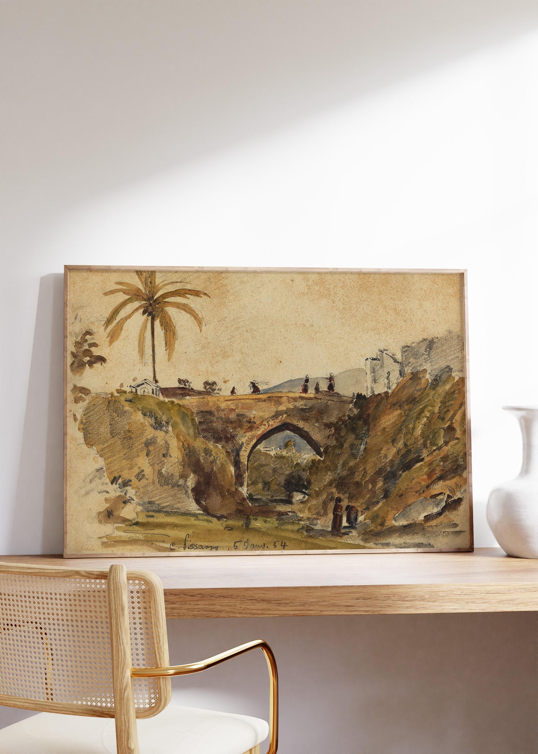 Camille Pissarro Bridge At Caracas 1854 Vintage Limited Edition Posters (No Frame) Camille Pissarro Bridge At Caracas 1854 Vintage Limited Edition Posters (No Frame)