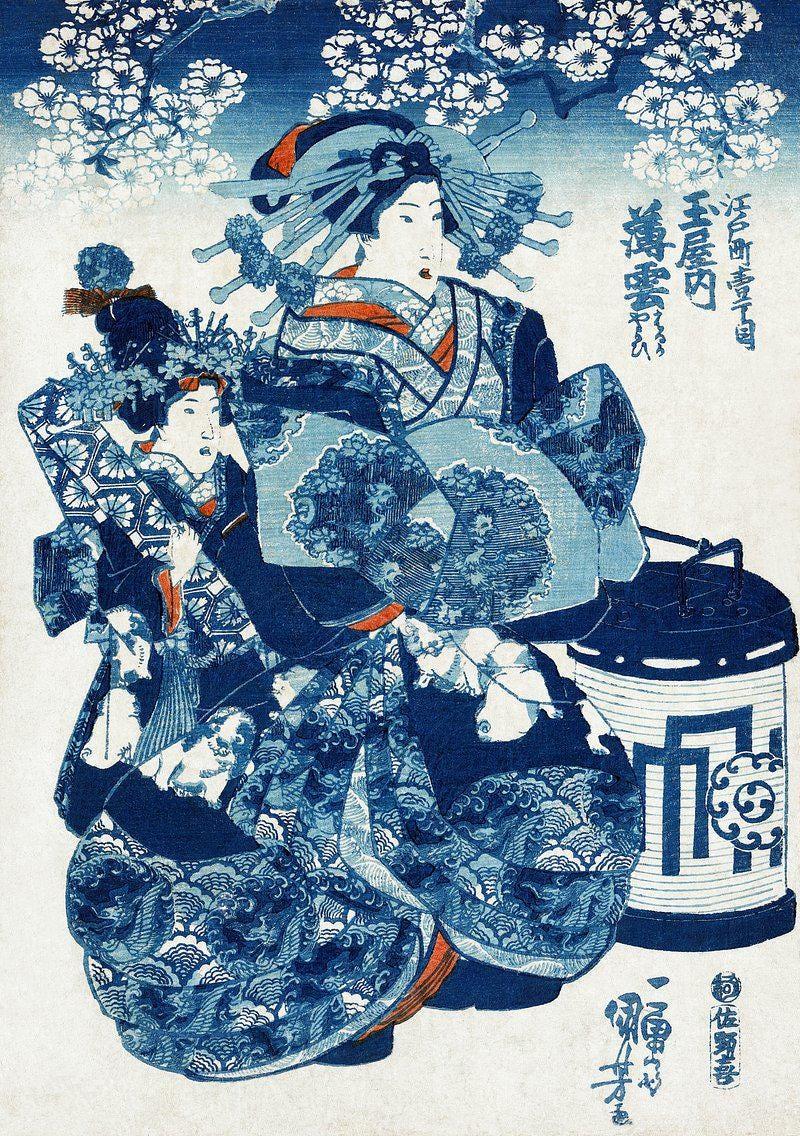 Cherry Blossoms Kunisada Art Blue Landscape Vintage Trending Style Poster (No Frame) Cherry Blossoms Kunisada Art Blue Landscape Vintage Trending Style Poster (No Frame)