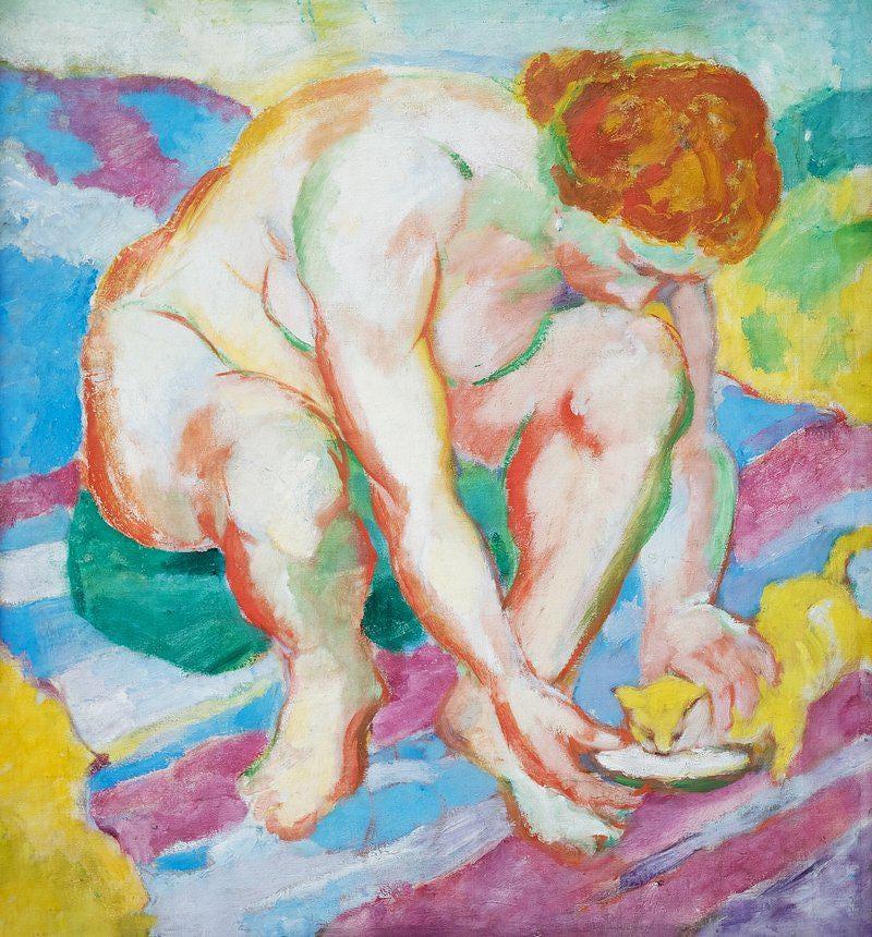 Christian Rohlfs Hockende Frau Mit Katze Vintage Art Awesome Poster (No Frame) Christian Rohlfs Hockende Frau Mit Katze Vintage Art Awesome Poster (No Frame)