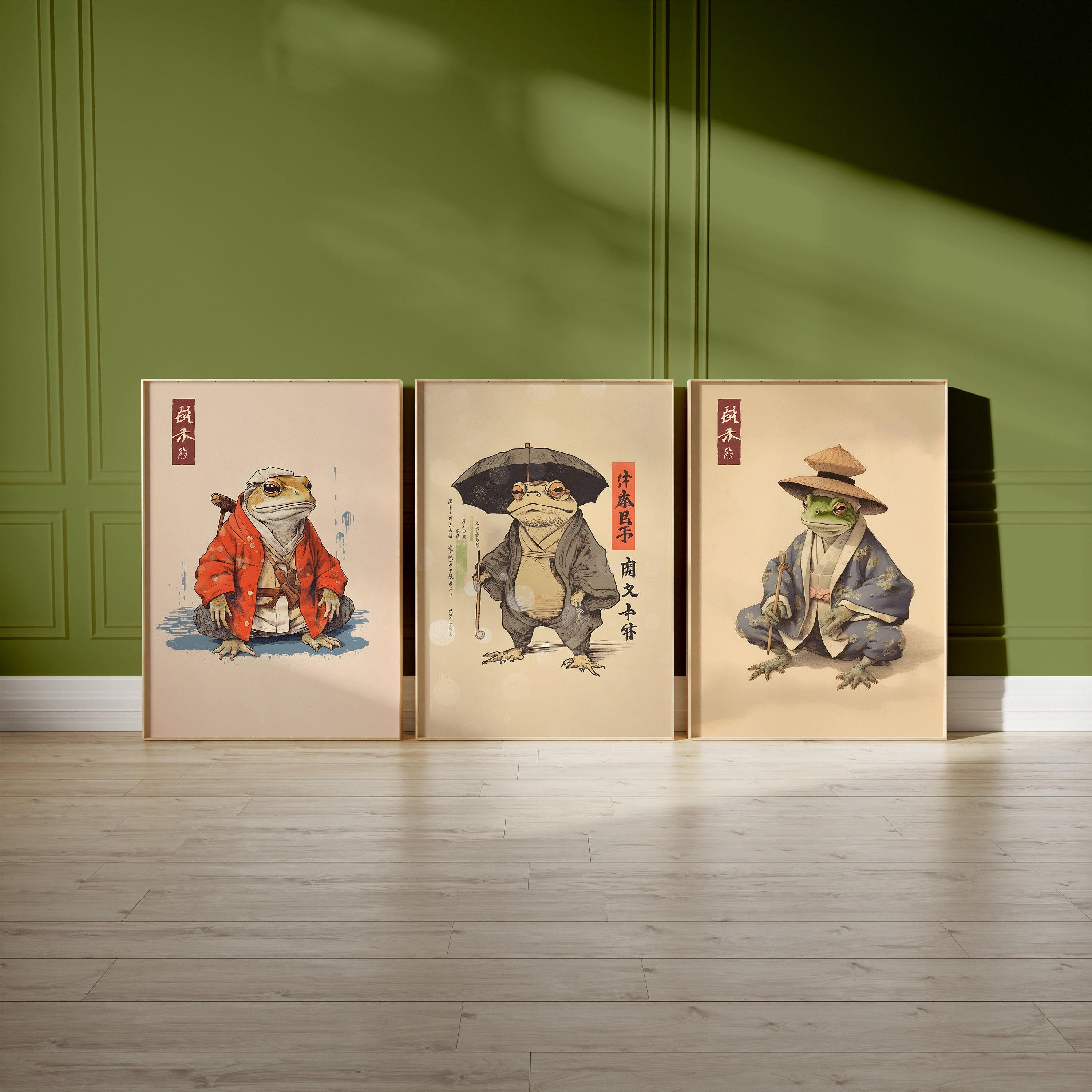 Japanese Set Of 3 Frog 2 Trending Style Poster (No Frame)