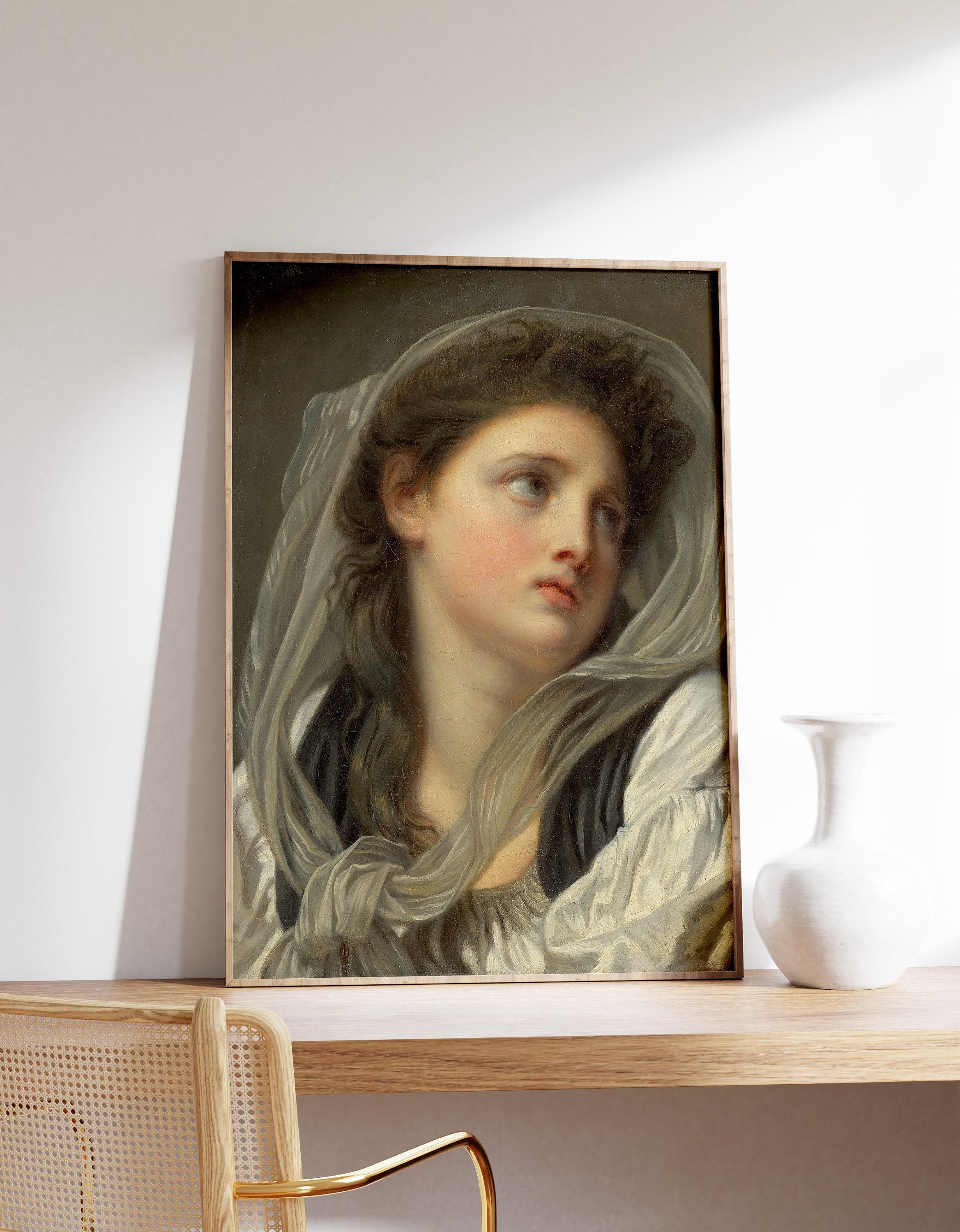 Jean Baptiste Greuze Head Of A Young Woman 1780 Vintage Trending Style Poster (No Frame) Jean Baptiste Greuze Head Of A Young Woman 1780 Vintage Trending Style Poster (No Frame)