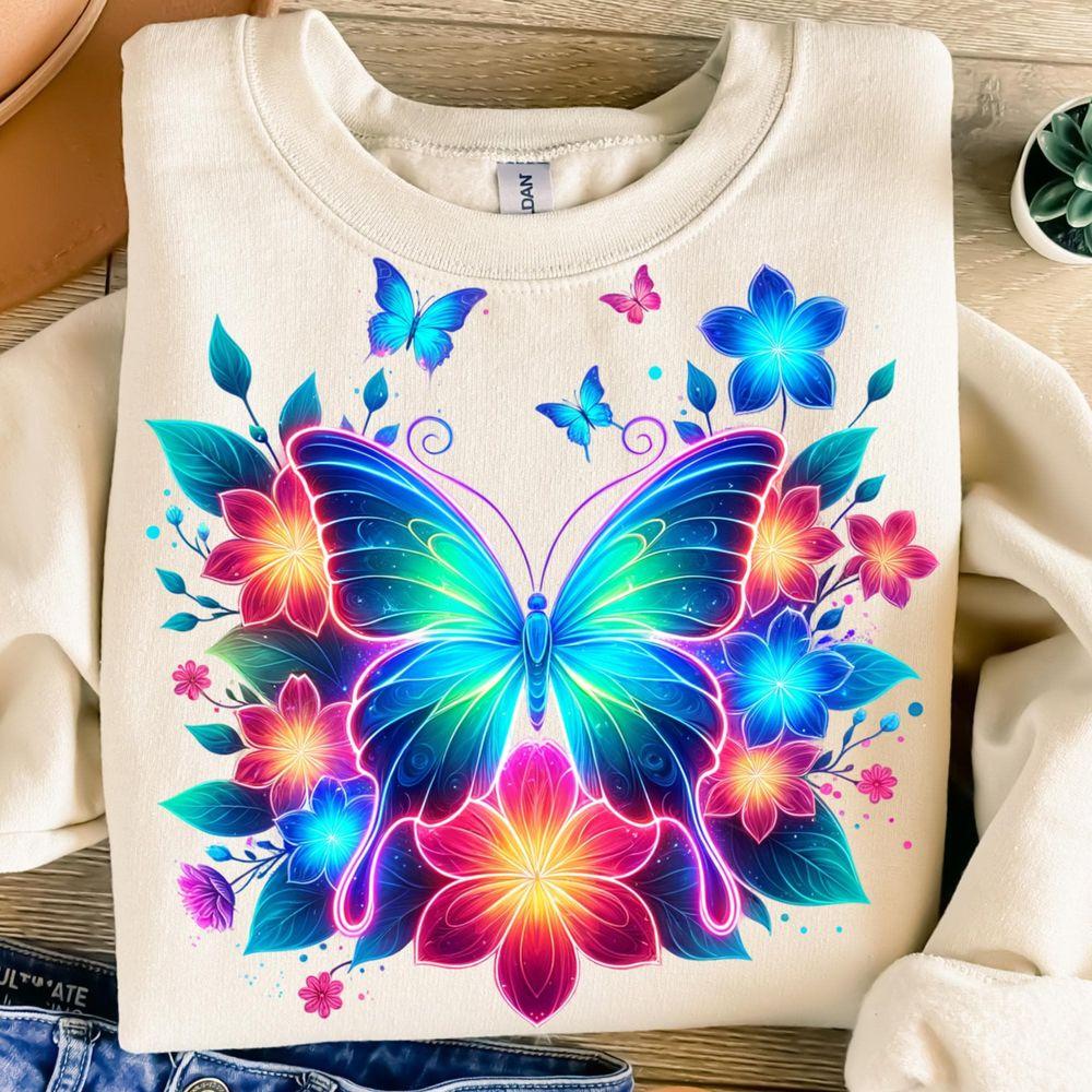 Colorful Neon Butterfly Awesome Shirt Colorful Neon Butterfly Awesome Shirt