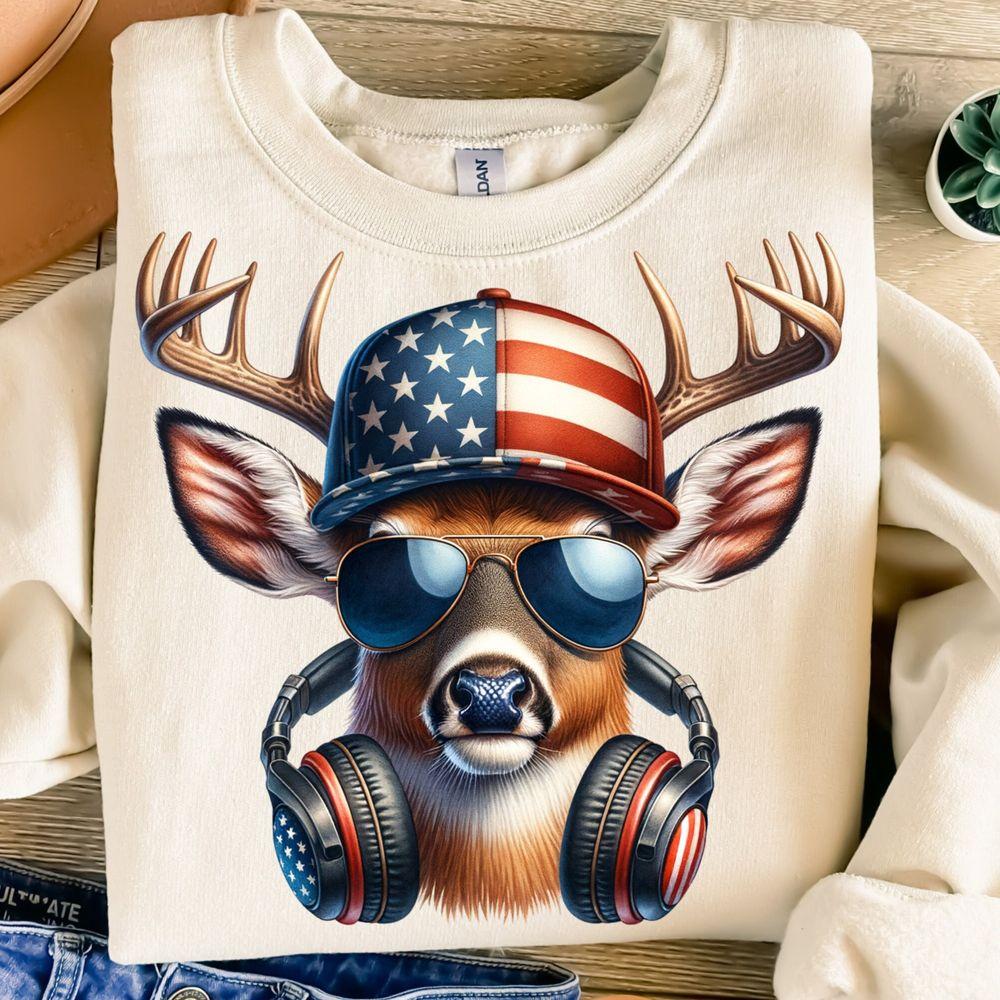 Deer American Flag 2 Awesome Shirt Deer American Flag 2 Awesome Shirt