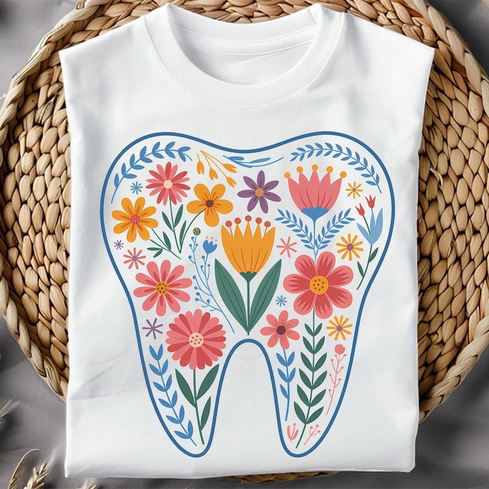 Floral Tooth Tshirt Floral Tooth Tshirt