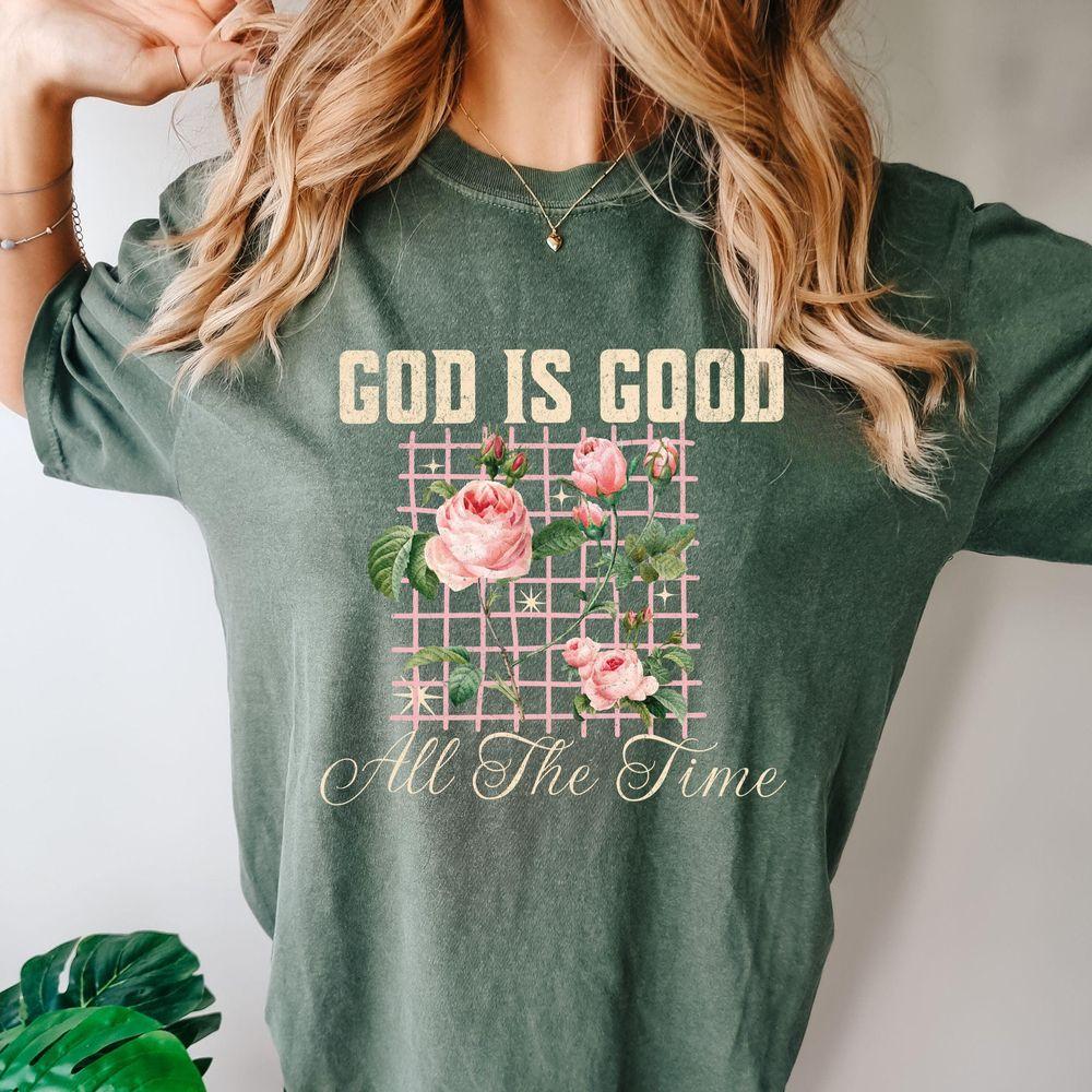 God Is Good Graphic Boho Floral Trendy Church Shirt God Is Good Graphic Boho Floral Trendy Church Shirt