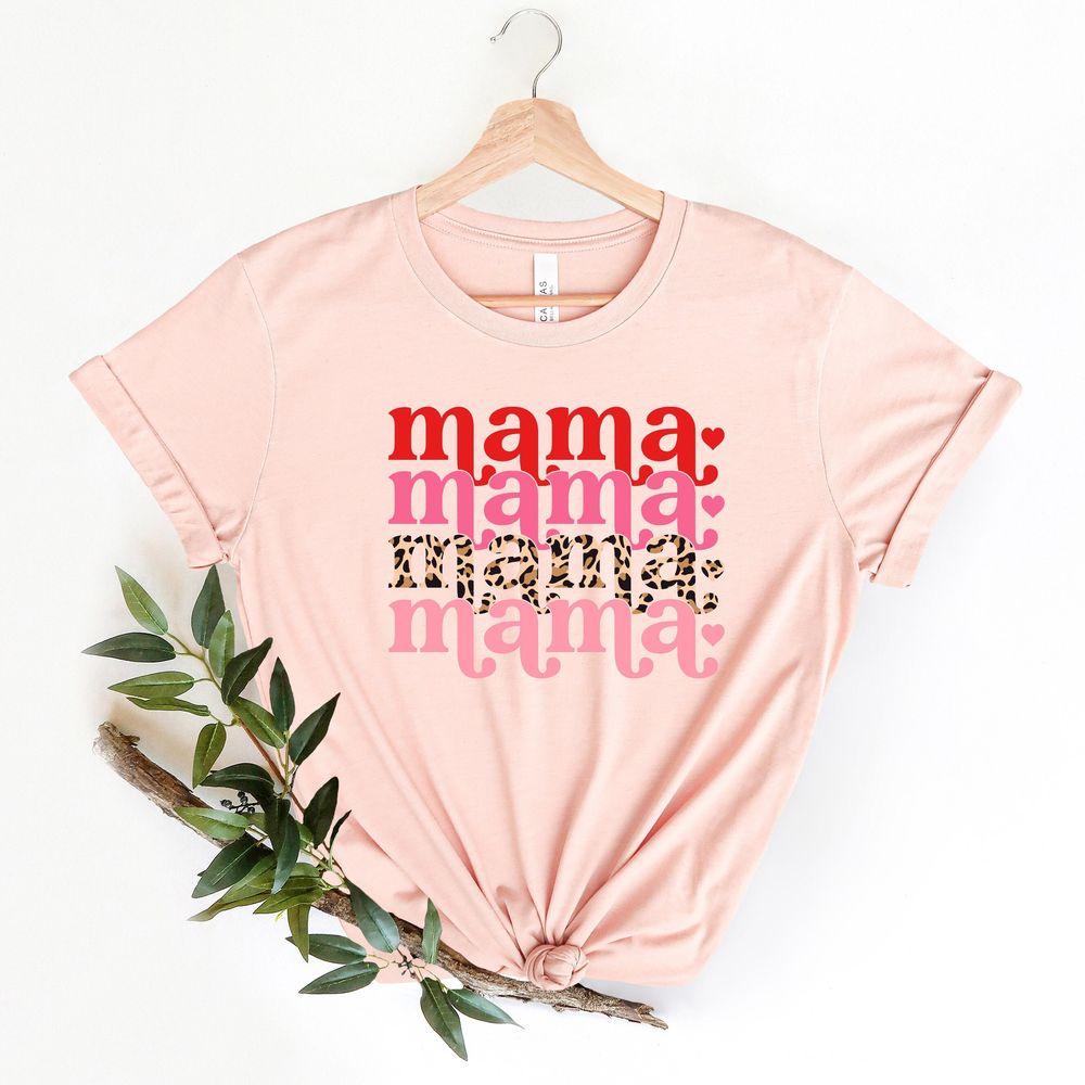Mama Valentines Leopard Valentines Day Tshirt Mama Valentines Leopard Valentines Day Tshirt