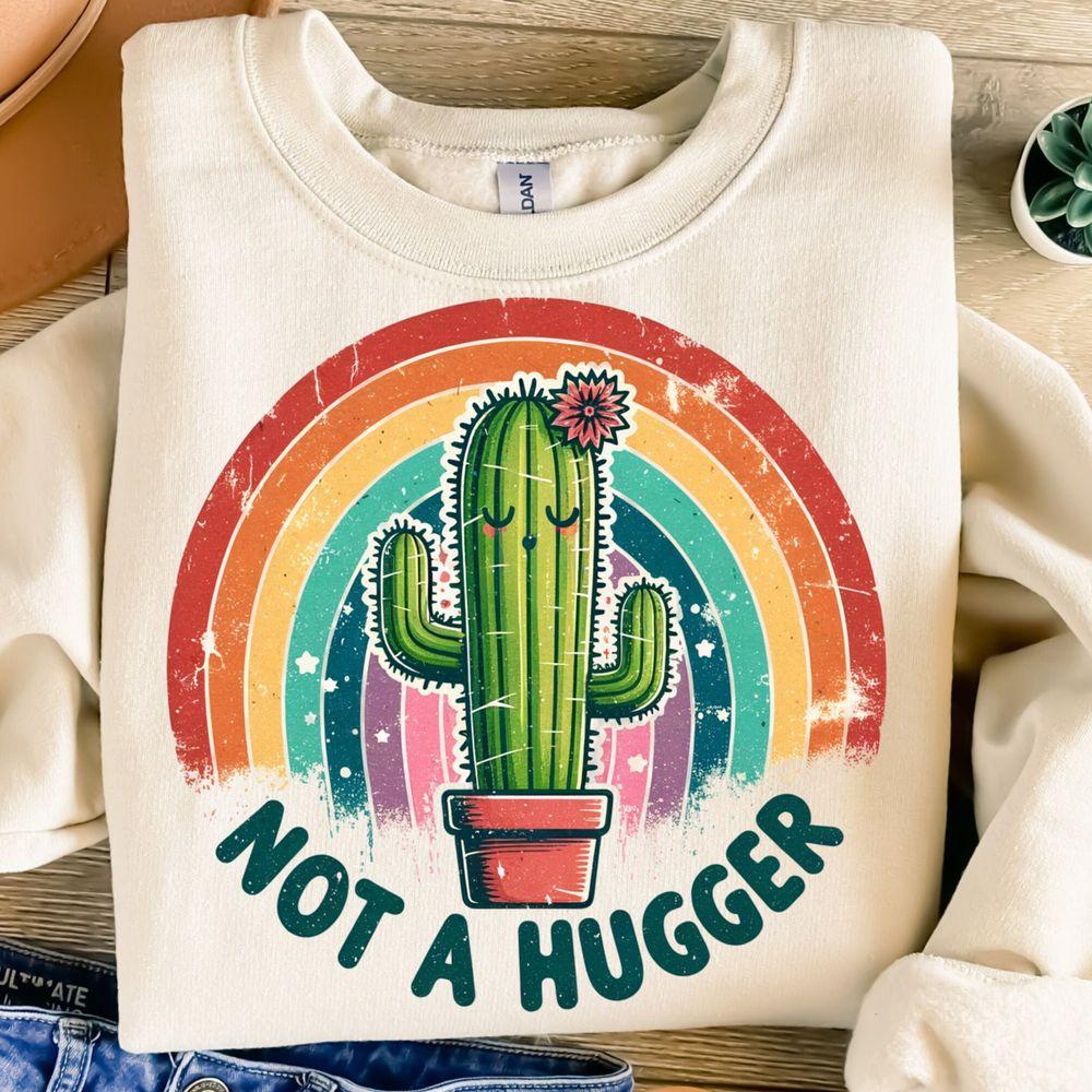 Not A Huggertion Design Retroactus Rainbow Vintage Tshirt Not A Huggertion Design Retroactus Rainbow Vintage Tshirt