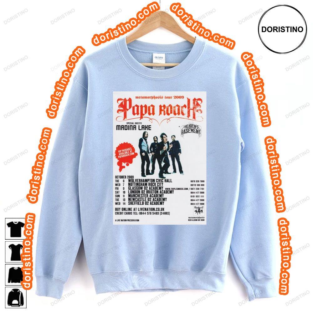 Papa Roach Metamorphosis 2009 Uk Tour Tshirt Papa Roach Metamorphosis 2009 Uk Tour Tshirt