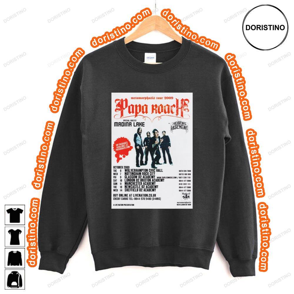 Papa Roach Metamorphosis 2009 Uk Tour Tshirt Papa Roach Metamorphosis 2009 Uk Tour Tshirt