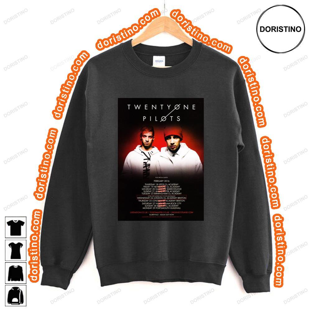 Twenty One Pilots Blurryface 2016 Uk Tour Tshirt Twenty One Pilots Blurryface 2016 Uk Tour Tshirt