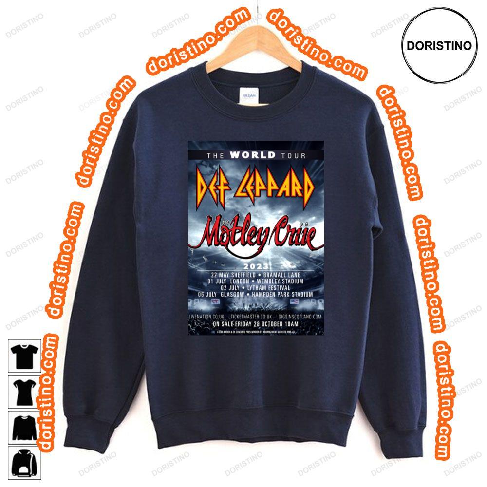 Def Leppardmotley Crue 2023 Uk Stadium Tour Shirt Def Leppardmotley Crue 2023 Uk Stadium Tour Shirt