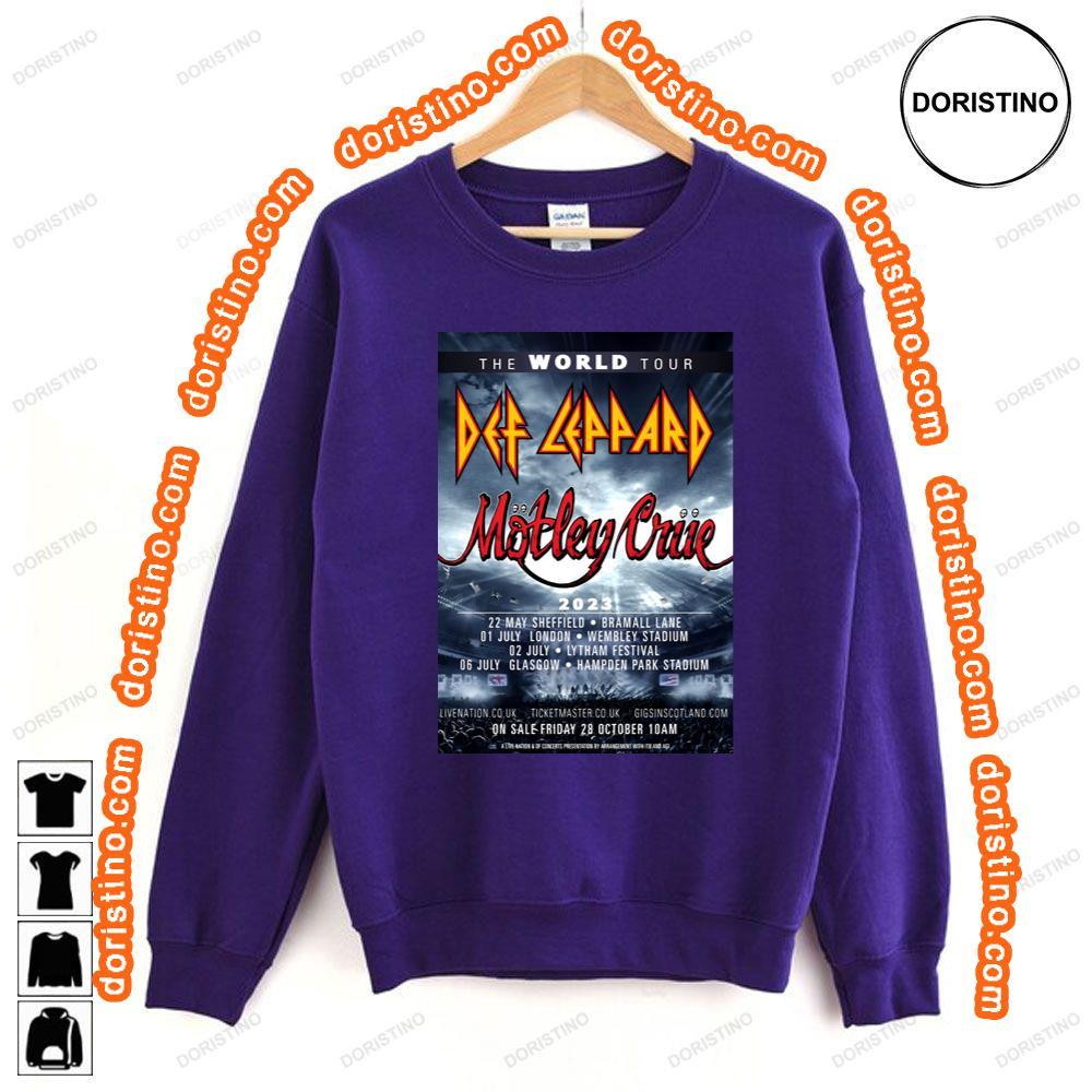 Def Leppardmotley Crue 2023 Uk Stadium Tour Shirt Def Leppardmotley Crue 2023 Uk Stadium Tour Shirt