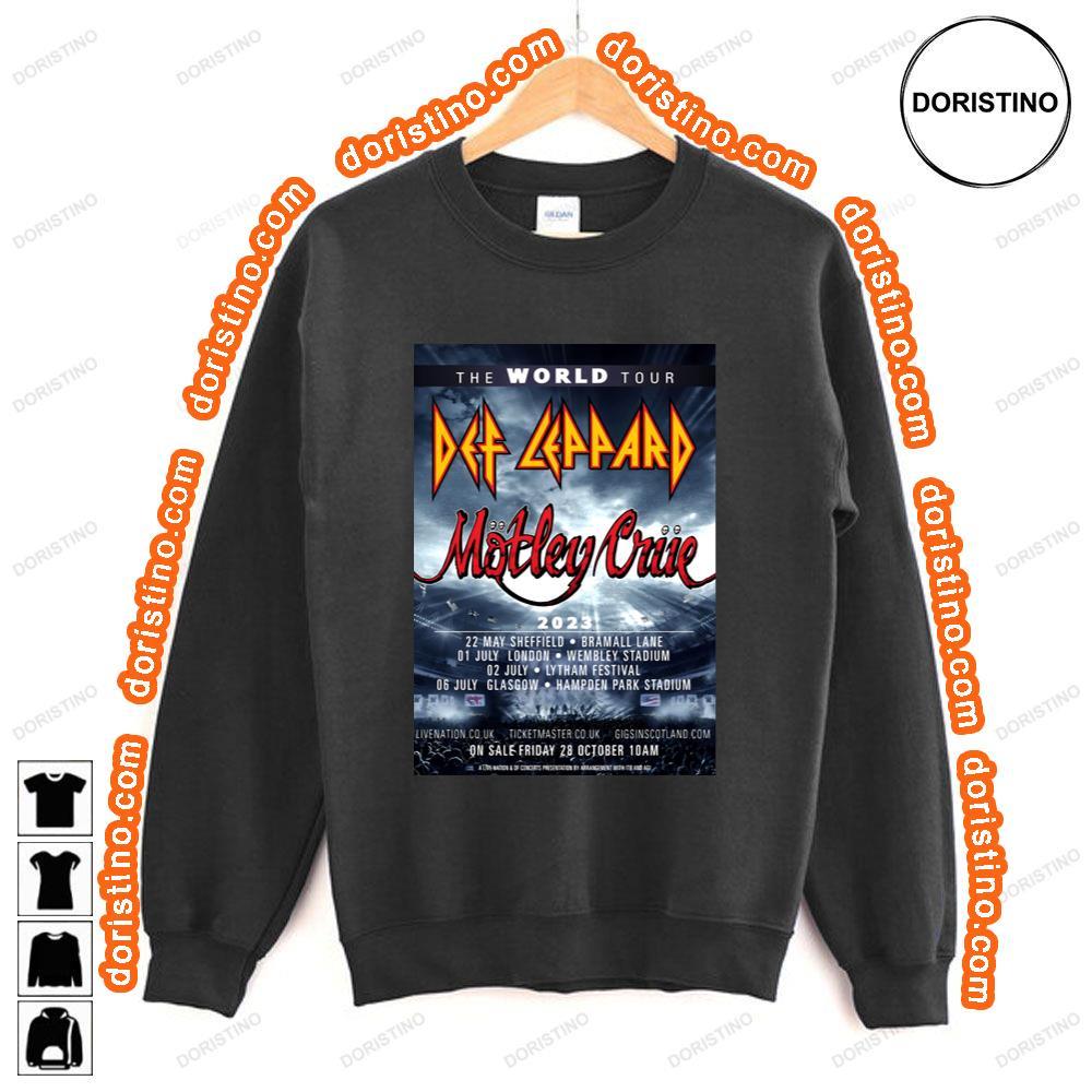 Def Leppardmotley Crue 2023 Uk Stadium Tour Shirt Def Leppardmotley Crue 2023 Uk Stadium Tour Shirt