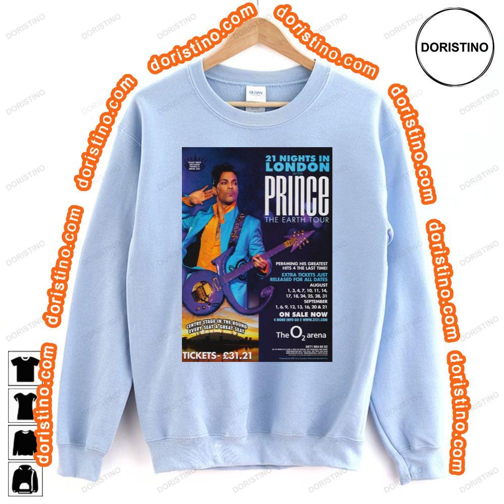 Prince London O2 Arena Planet Earth 2007 Tour Shirt Prince London O2 Arena Planet Earth 2007 Tour Shirt