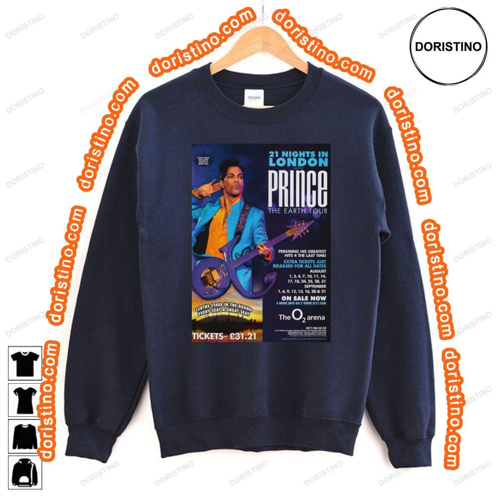Prince London O2 Arena Planet Earth 2007 Tour Shirt Prince London O2 Arena Planet Earth 2007 Tour Shirt