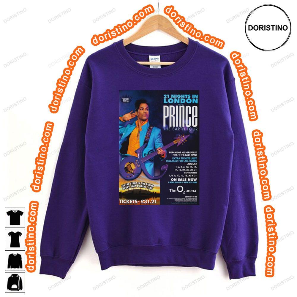 Prince London O2 Arena Planet Earth 2007 Tour Shirt Prince London O2 Arena Planet Earth 2007 Tour Shirt