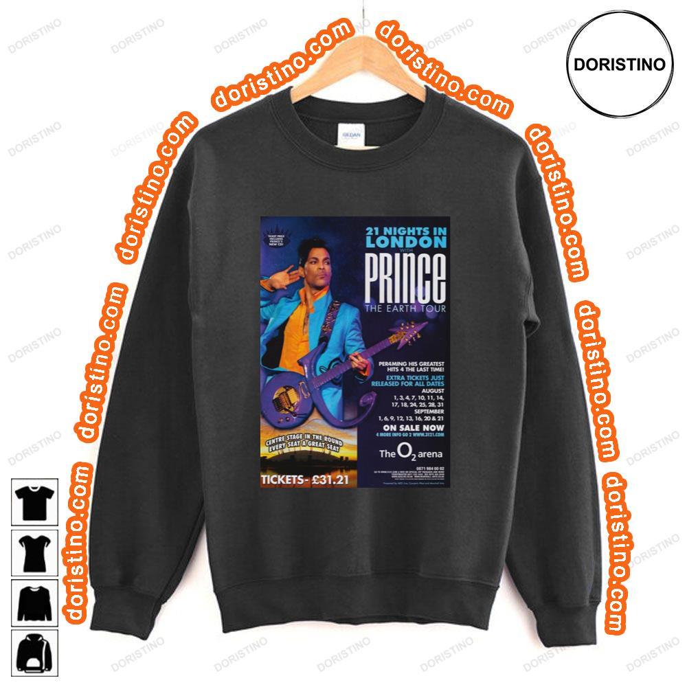 Prince London O2 Arena Planet Earth 2007 Tour Shirt Prince London O2 Arena Planet Earth 2007 Tour Shirt