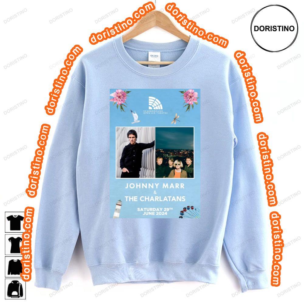 Johnny Marr The Charlatans Scarborough Open Air Theatre 29 June 2024 Tshirt Johnny Marr The Charlatans Scarborough Open Air Theatre 29 June 2024 Tshirt