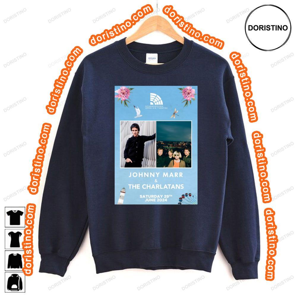 Johnny Marr The Charlatans Scarborough Open Air Theatre 29 June 2024 Tshirt Johnny Marr The Charlatans Scarborough Open Air Theatre 29 June 2024 Tshirt