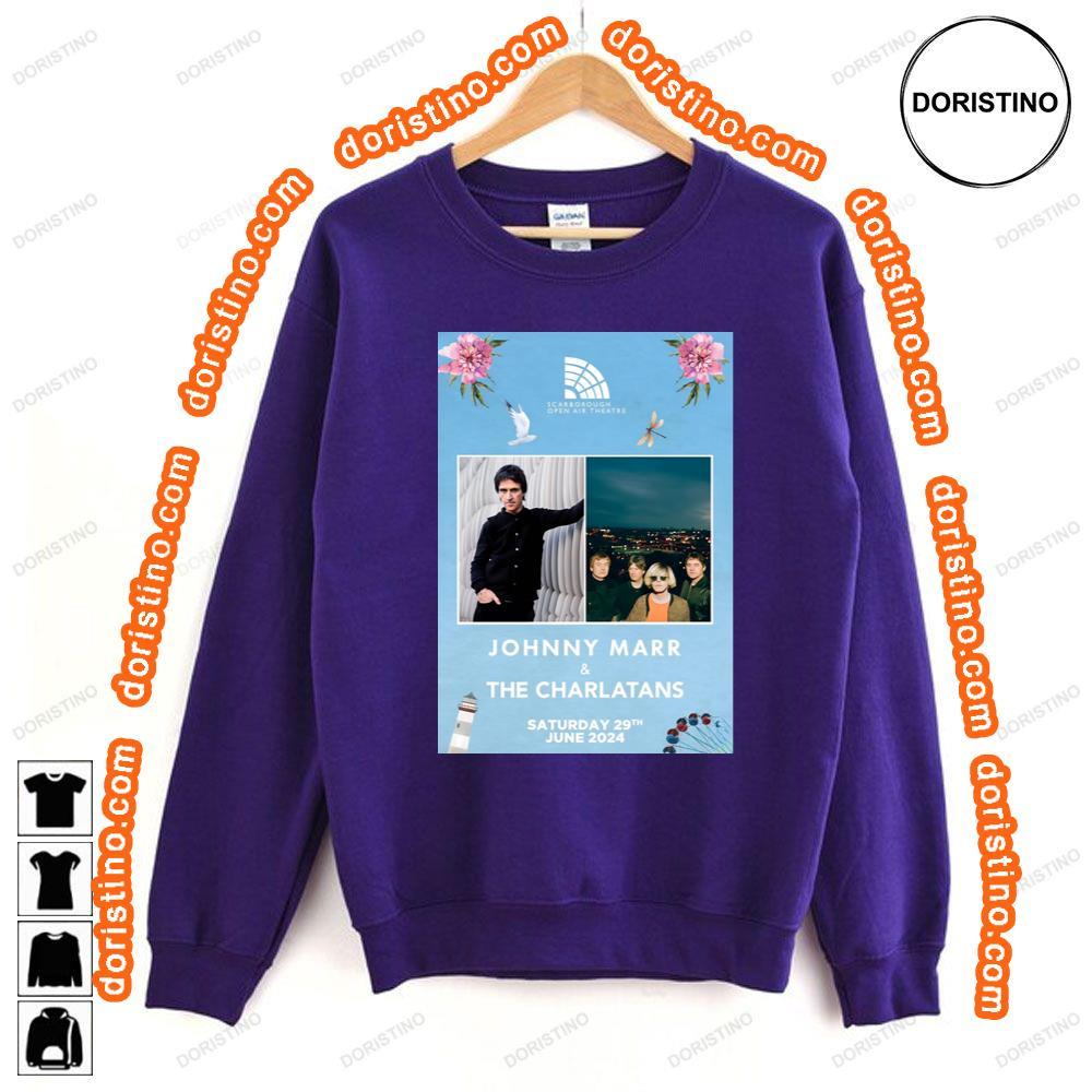 Johnny Marr The Charlatans Scarborough Open Air Theatre 29 June 2024 Tshirt Johnny Marr The Charlatans Scarborough Open Air Theatre 29 June 2024 Tshirt