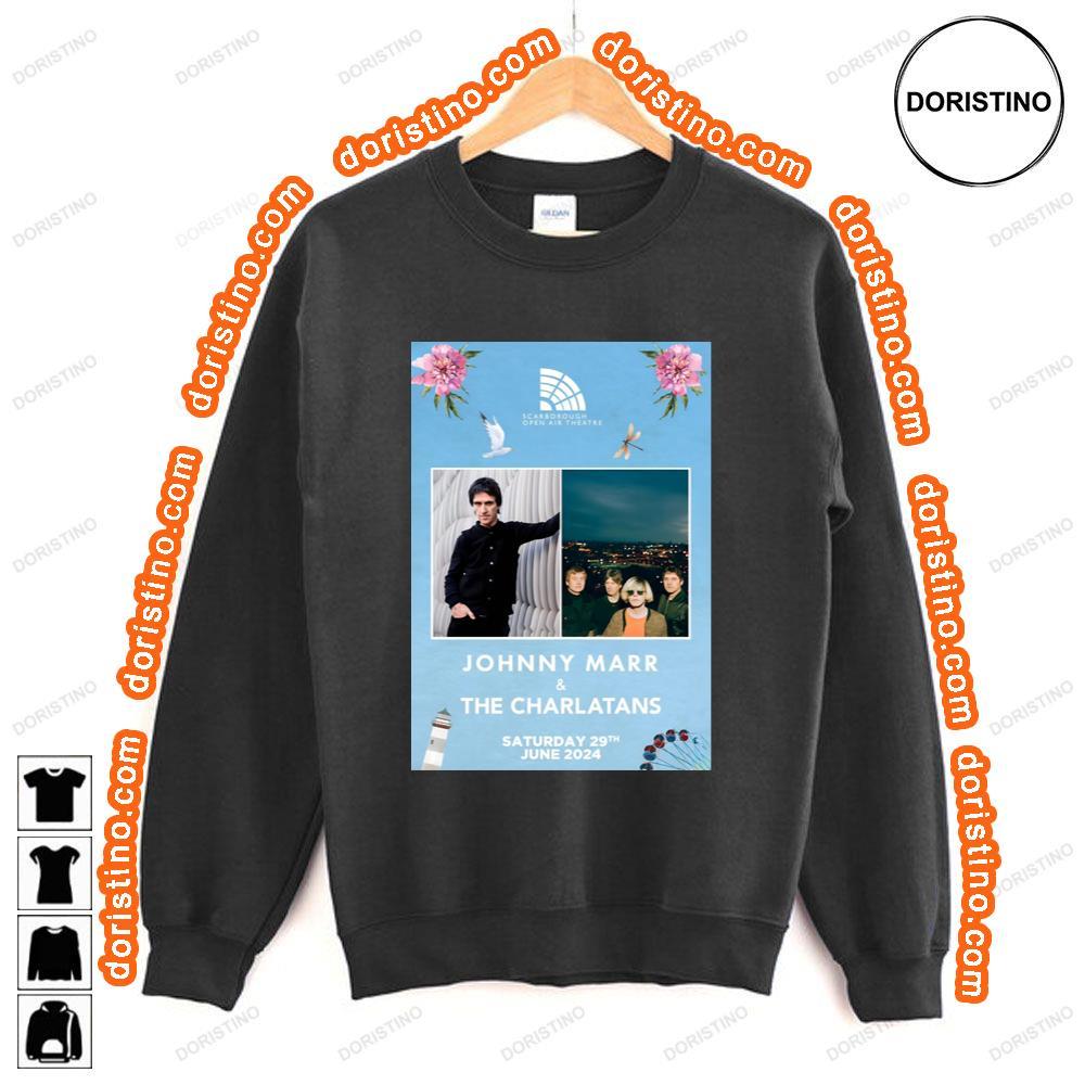 Johnny Marr The Charlatans Scarborough Open Air Theatre 29 June 2024 Tshirt Johnny Marr The Charlatans Scarborough Open Air Theatre 29 June 2024 Tshirt
