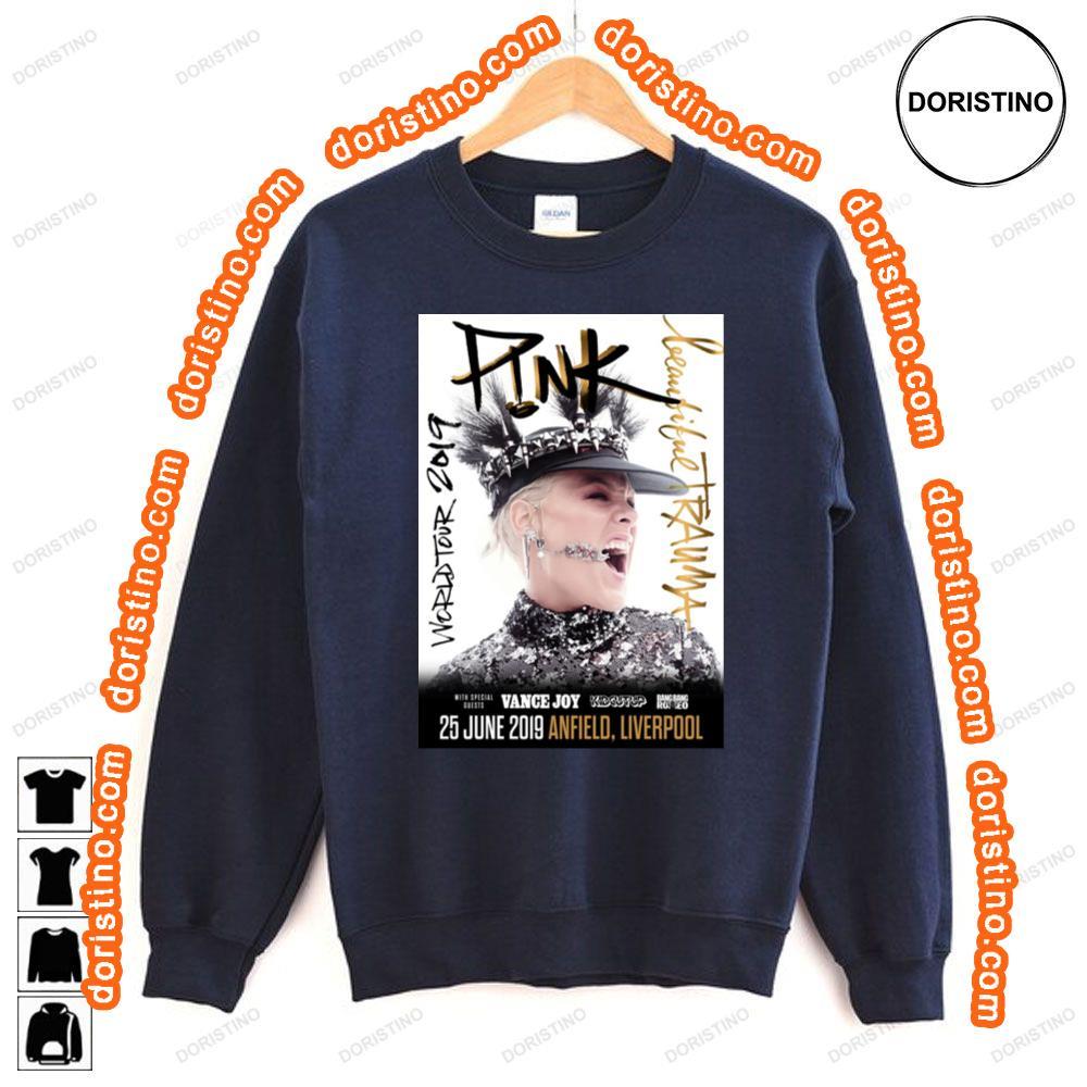 Pink Pnk Liverpool Anfield Beautiful Trauma 2019 Awesome Shirt Pink Pnk Liverpool Anfield Beautiful Trauma 2019 Awesome Shirt