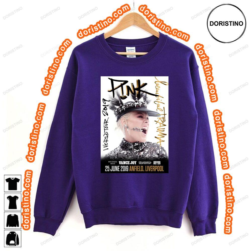Pink Pnk Liverpool Anfield Beautiful Trauma 2019 Awesome Shirt Pink Pnk Liverpool Anfield Beautiful Trauma 2019 Awesome Shirt