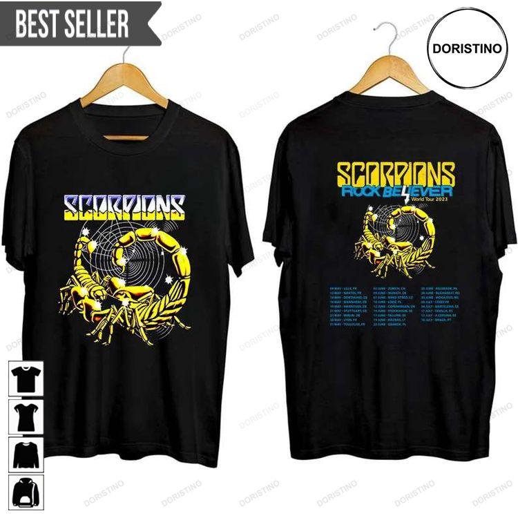 Scorpions The Europe Leg Of The Rock Believer Tour 2023 Short-sleeve Awesome Shirt