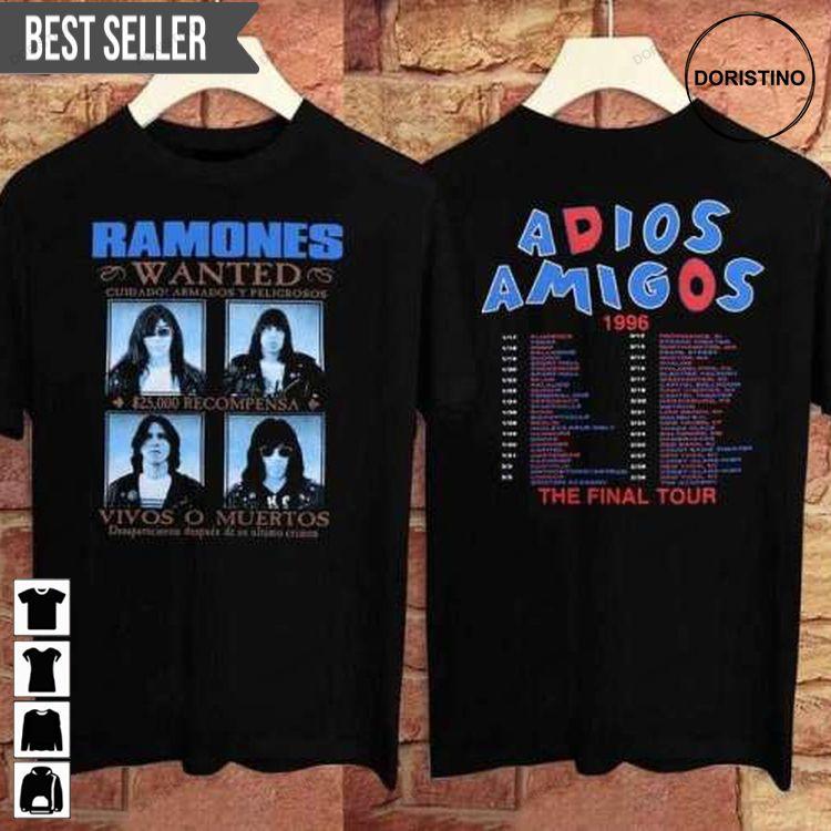 Ramones Adios Amigos The Final Tour 1996 S-5xl Shirt Ramones Adios Amigos The Final Tour 1996 S-5xl Shirt